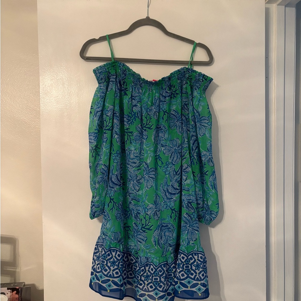 Lilly Pulitzer Maribeth Coverup in Keeping it Reel size L NWOT Hard to find.